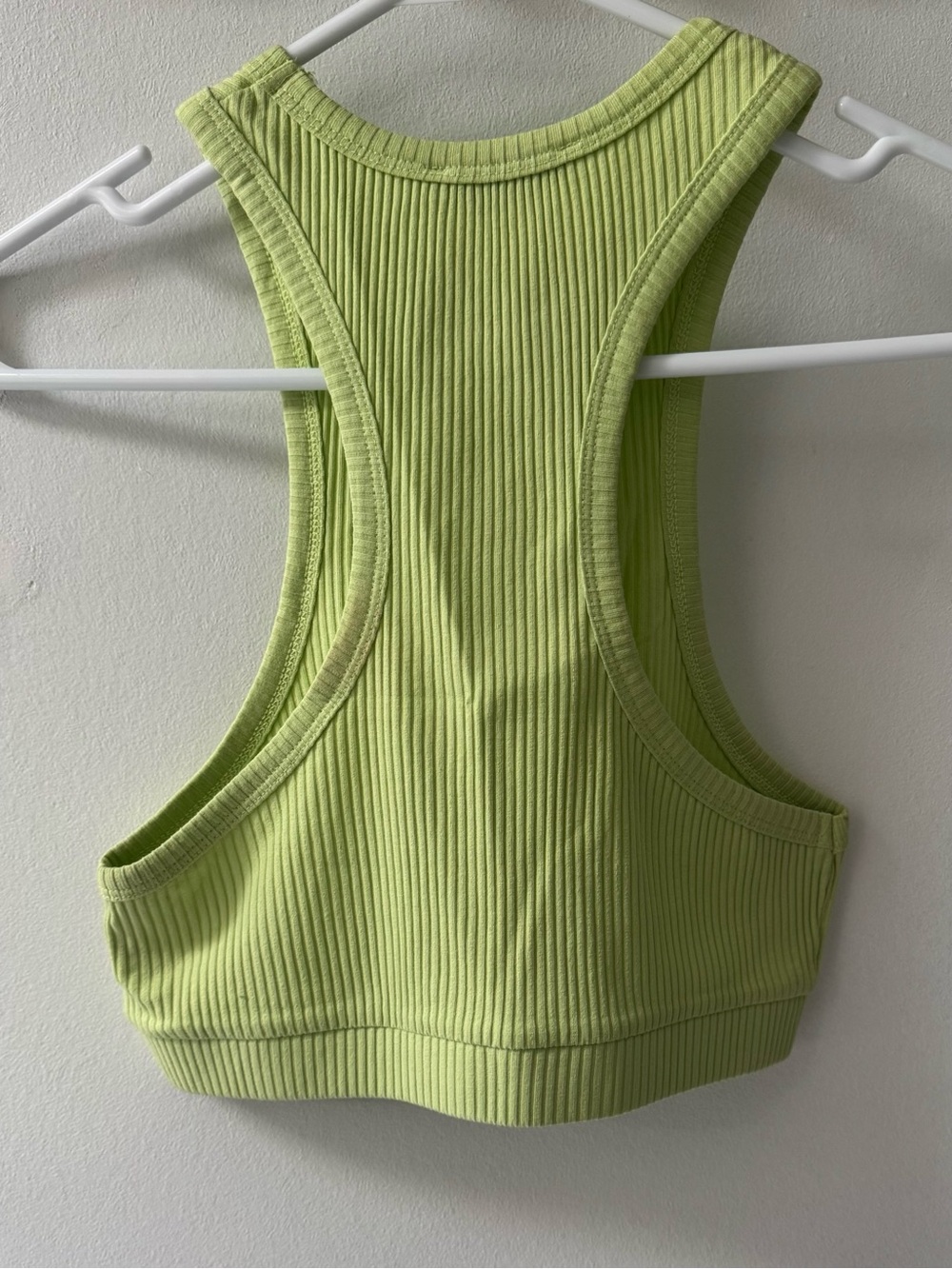 Zara Neon Lime Ribbed Racerback Crop Top - Picture 3 of 3